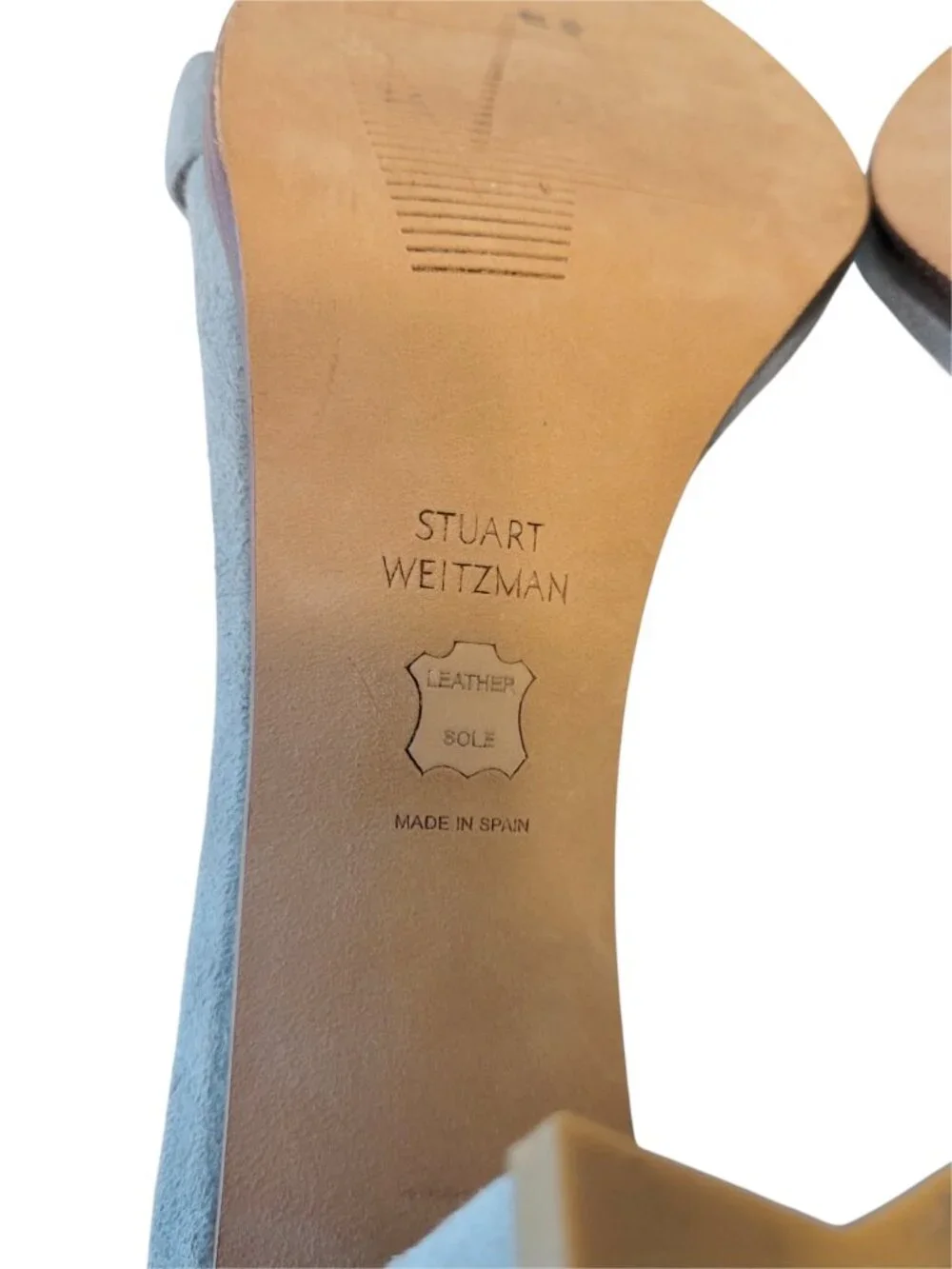 Stuart Weitzman Nearlynude Suede City Sandal in Azure